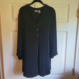 Black henley tunic
